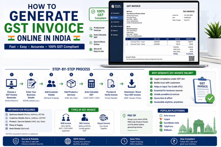 How To Generate GST Invoice Online In India