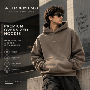 AURAMIND Premium Oversized Hoodie | Heavyweight Streetwear Hoodie for Men